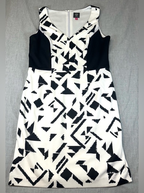 Vince Camuto Dresses & Skirts - Vince Camuto Black and White Abstract Print Midi Dress Sz 14